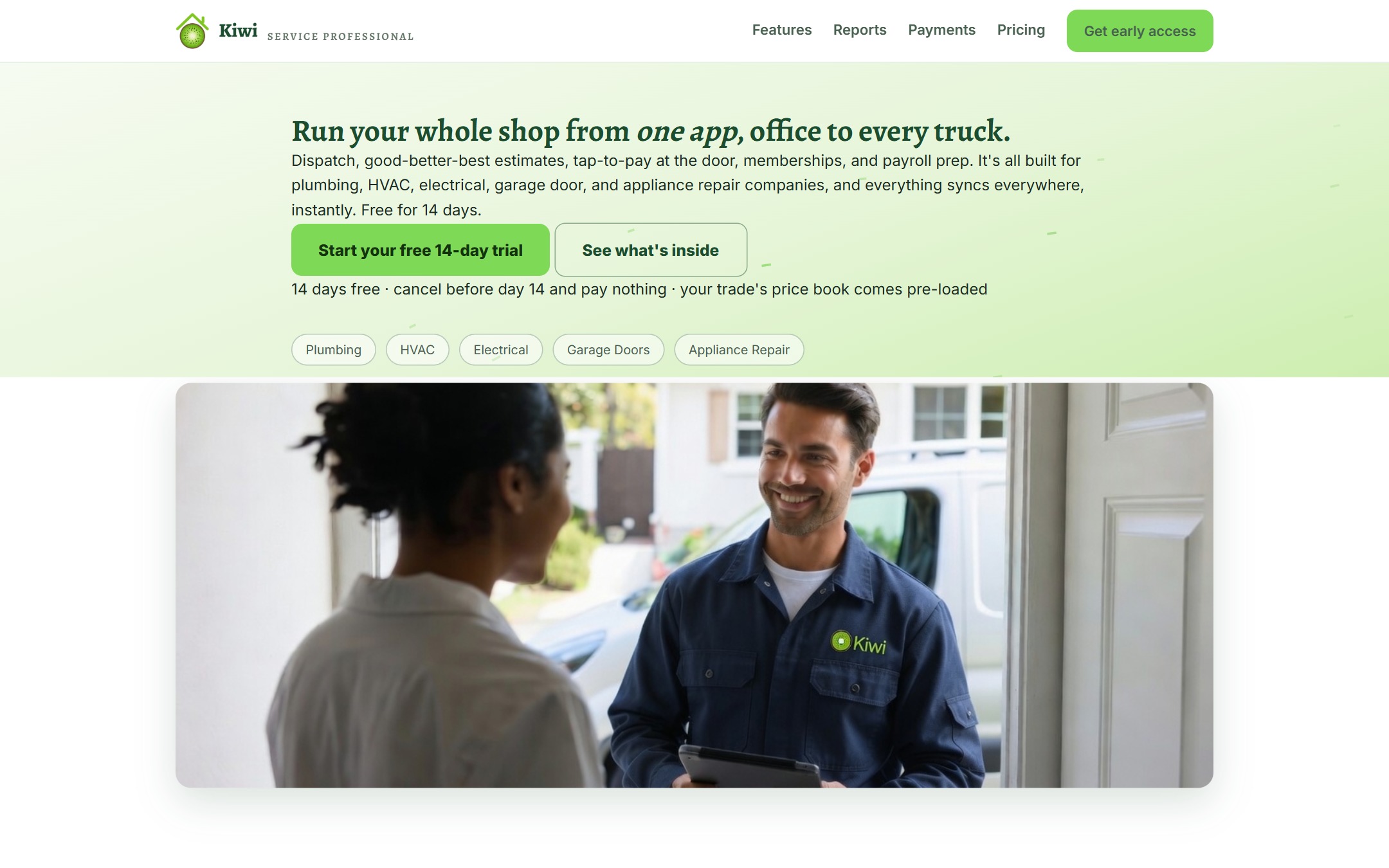 The Kiwi Service Pro homepage